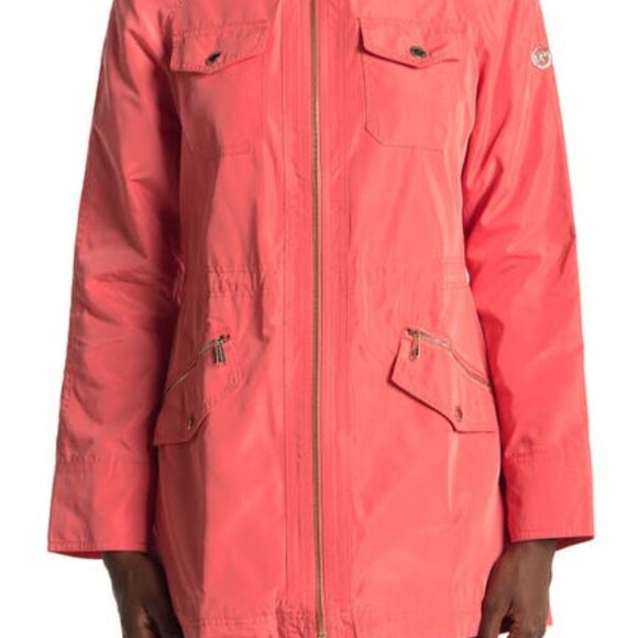 Michael Kors Hooded Anorak Jacket Waist Zip Front Pockets Lined Coat,Size XL,NEW - Picture 4 of 16